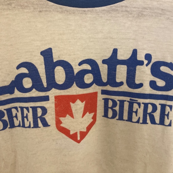 Vintage Labatt’s Beer Canadian Ringer Unisex T-Shirt - Picture 3 of 4